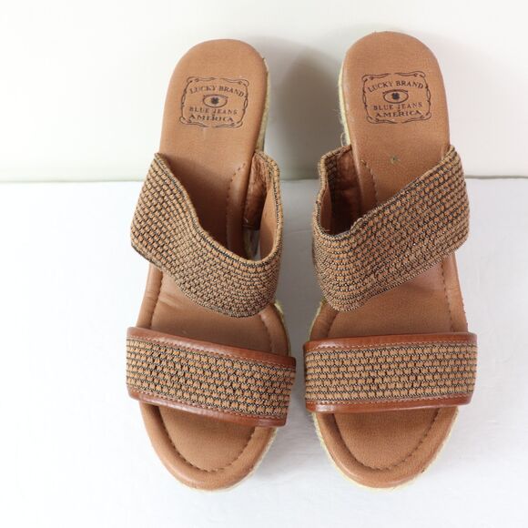 VGC Lucky Brand Candy Cork Wedges 10 - Picture 4 of 9